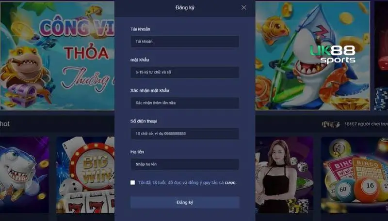 Các bước đăng ký nhanh chóng tài khoản uk88